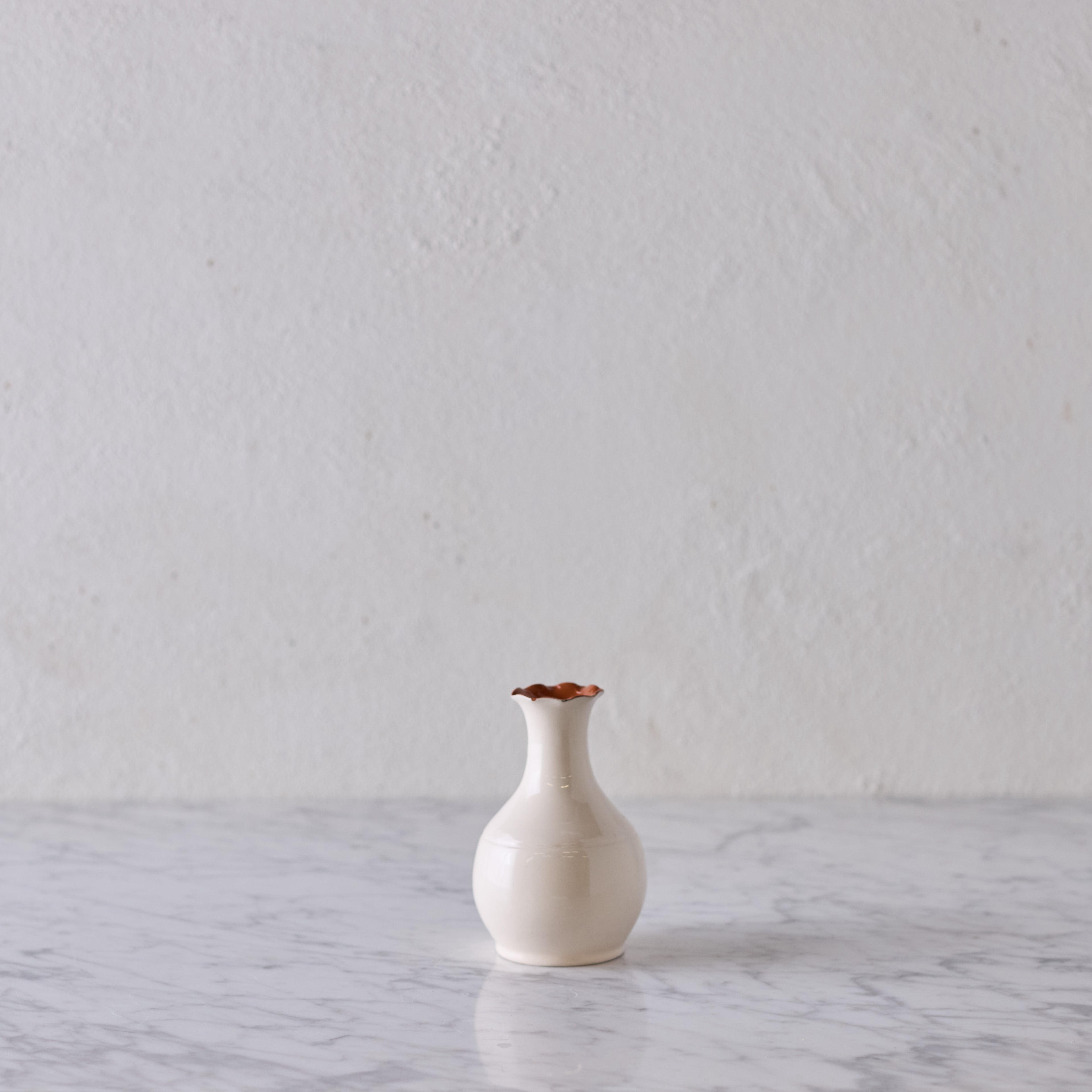 Glazed Terracotta Vase, White