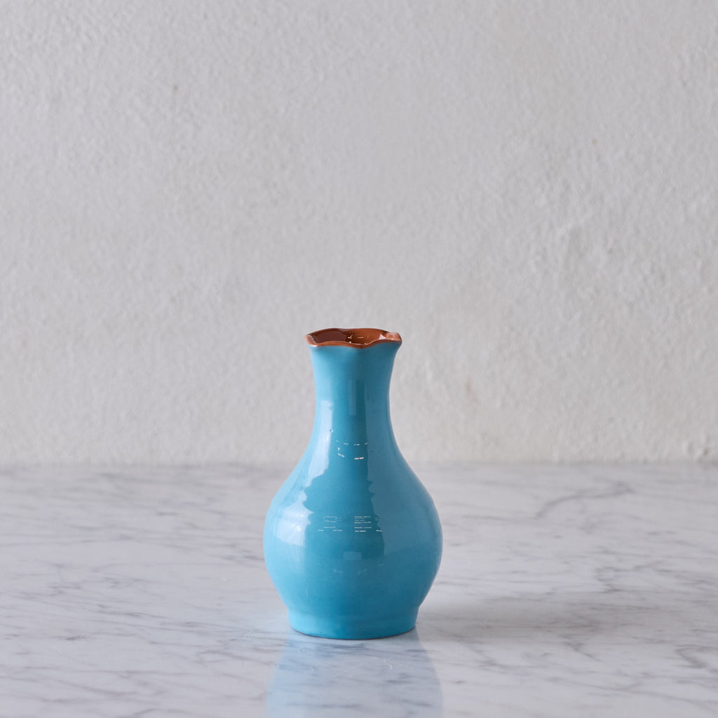 Glazed Terracotta Vase, Blue