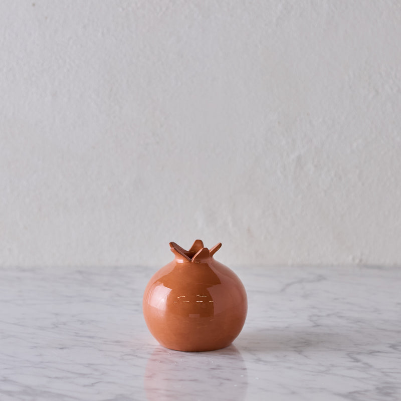 Glazed Terra Cotta Pomegranate, Large Terracotta