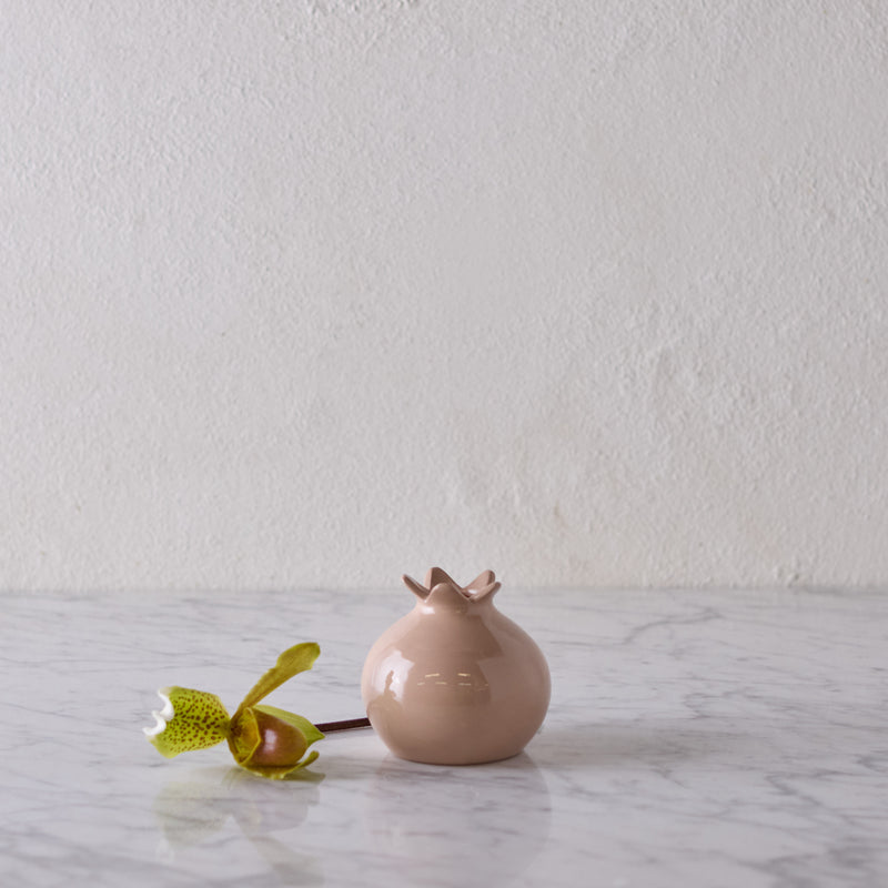 Glazed Terra Cotta Pomegranate, Large Bisque