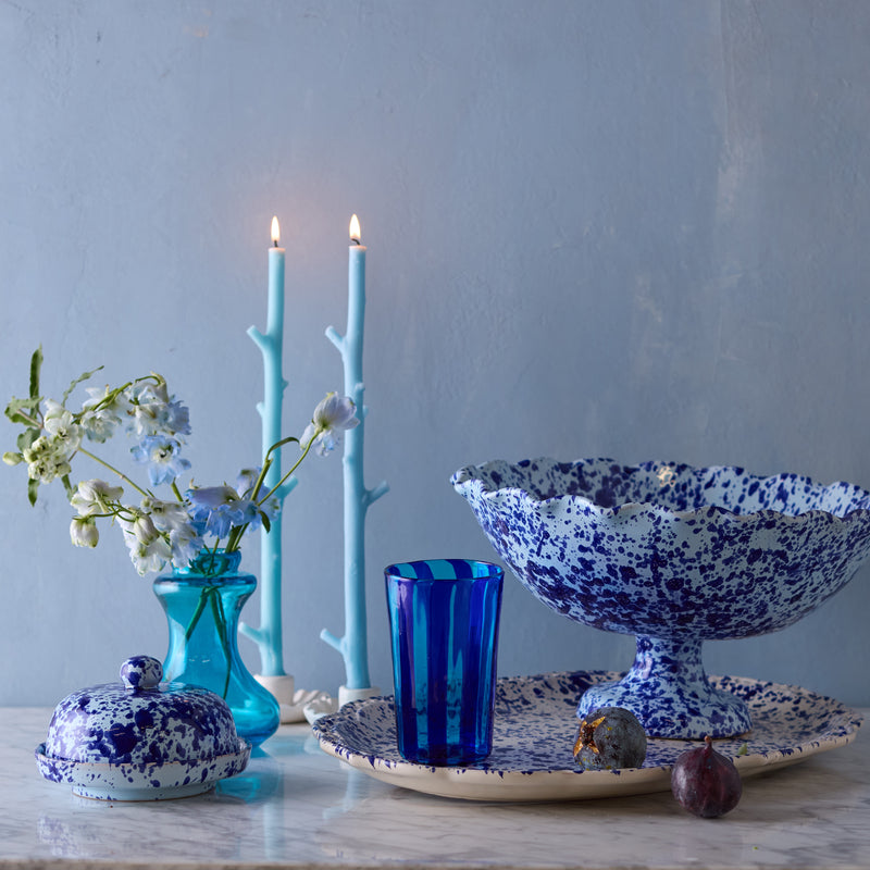 Hand Blown Bulb Vase in Turquoise