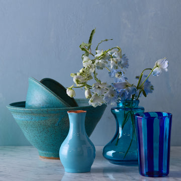 Tall Murano Glass Tumbler, Blue & Aquamarine