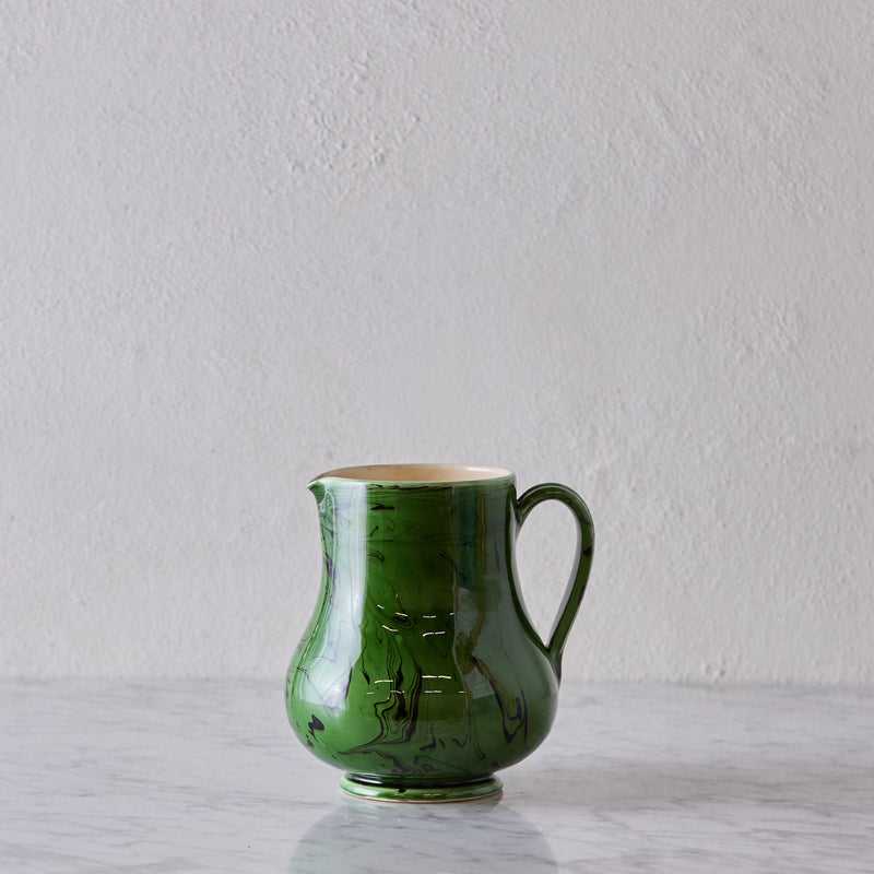 Appulian Pitcher in Green Marble Glaze