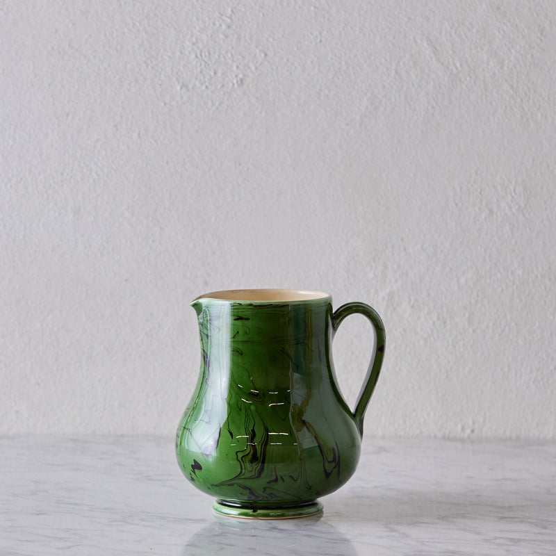 Appulian Pitcher in Green Marble Glaze