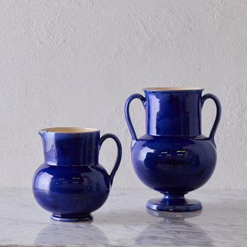 Apulian Pitcher in Blue Marble Glaze