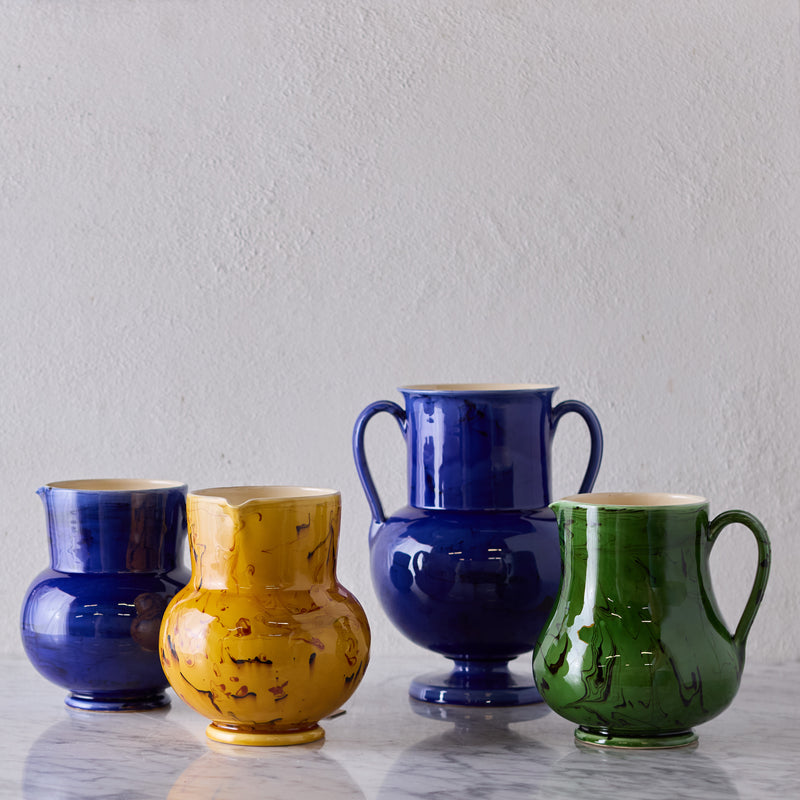 Appulian Pitcher in Green Marble Glaze