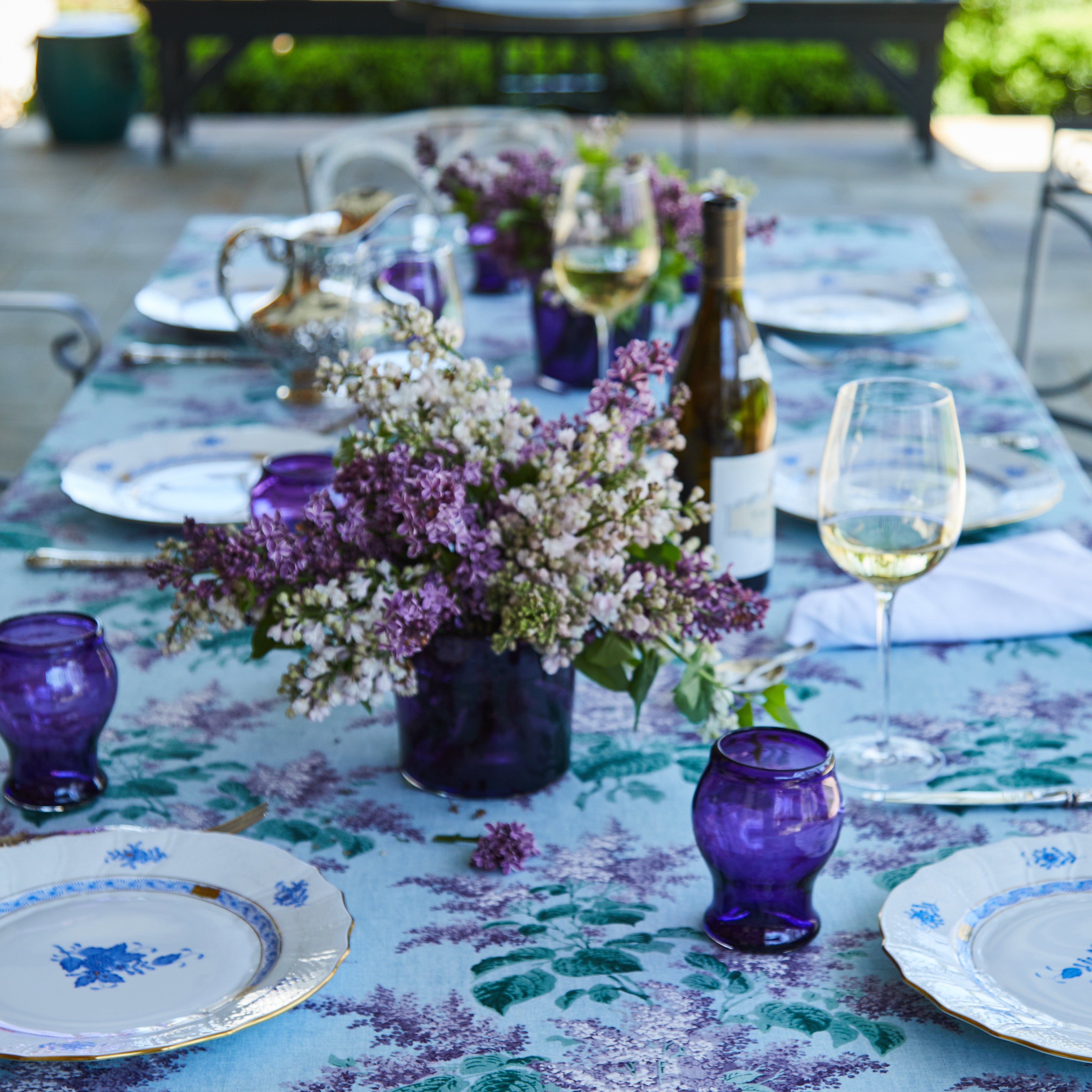 Lisa Fine "Charlotte" Tablecloth, Blue