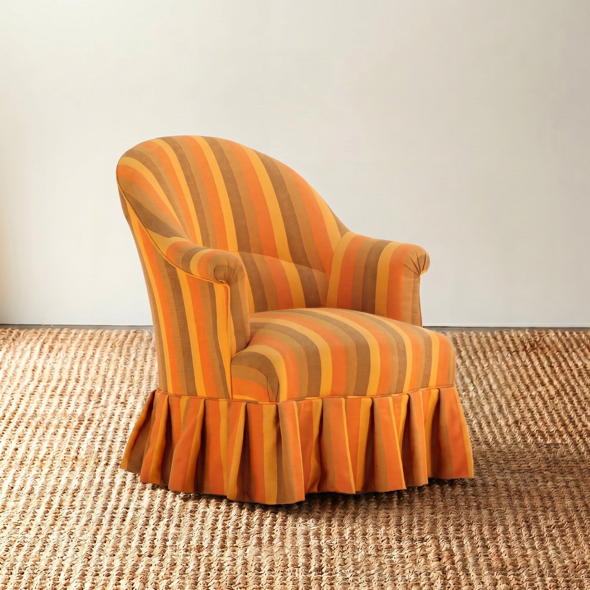 French Napoleon III Club Chair with Ebonized Feet, Circa 1860
