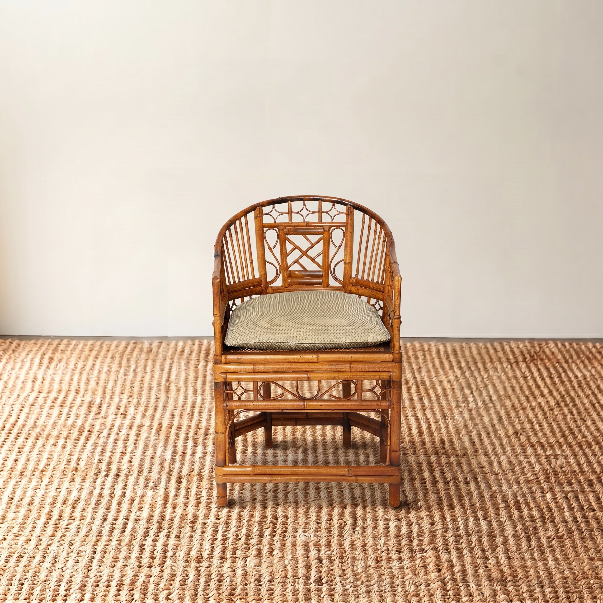 Vintage Chinese Chippendale Bamboo Chair