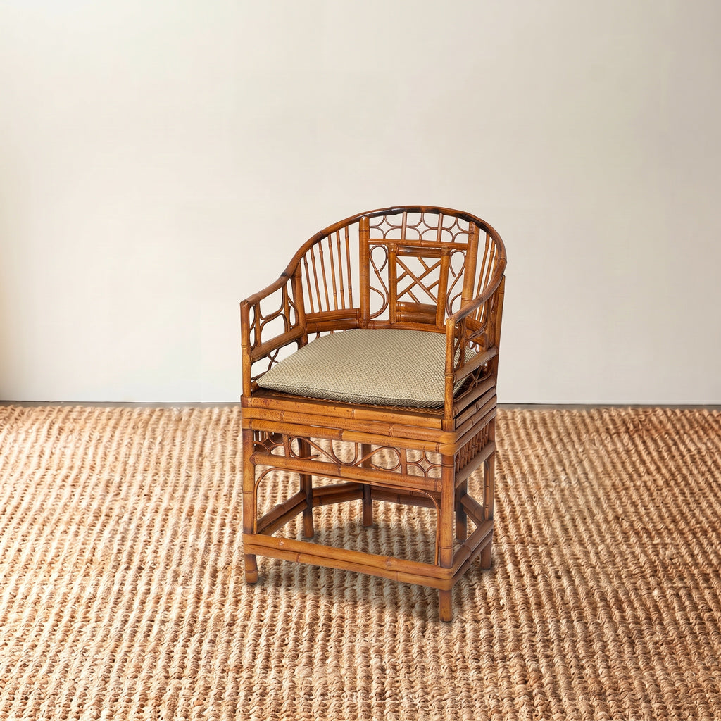 Vintage Chinese Chippendale Bamboo Chair