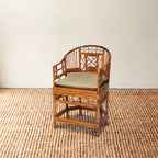 Vintage Chinese Chippendale Bamboo Chair