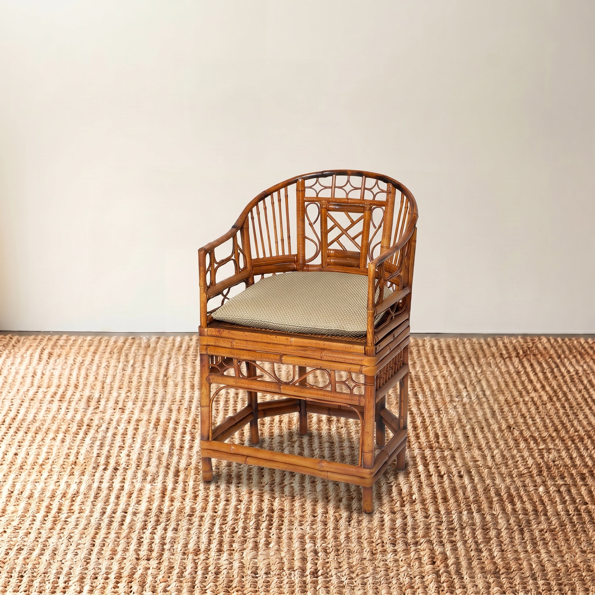 Vintage Chinese Chippendale Bamboo Chair