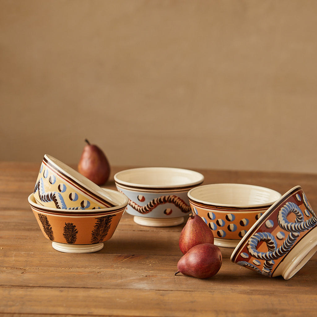 Large Mochaware Bowl, Seaweed Persimmon