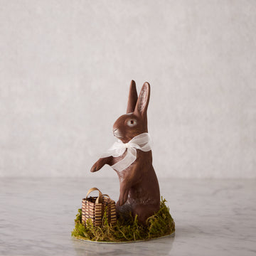 Ino Schaller Papier-Mâché Bunny, Medium with Basket