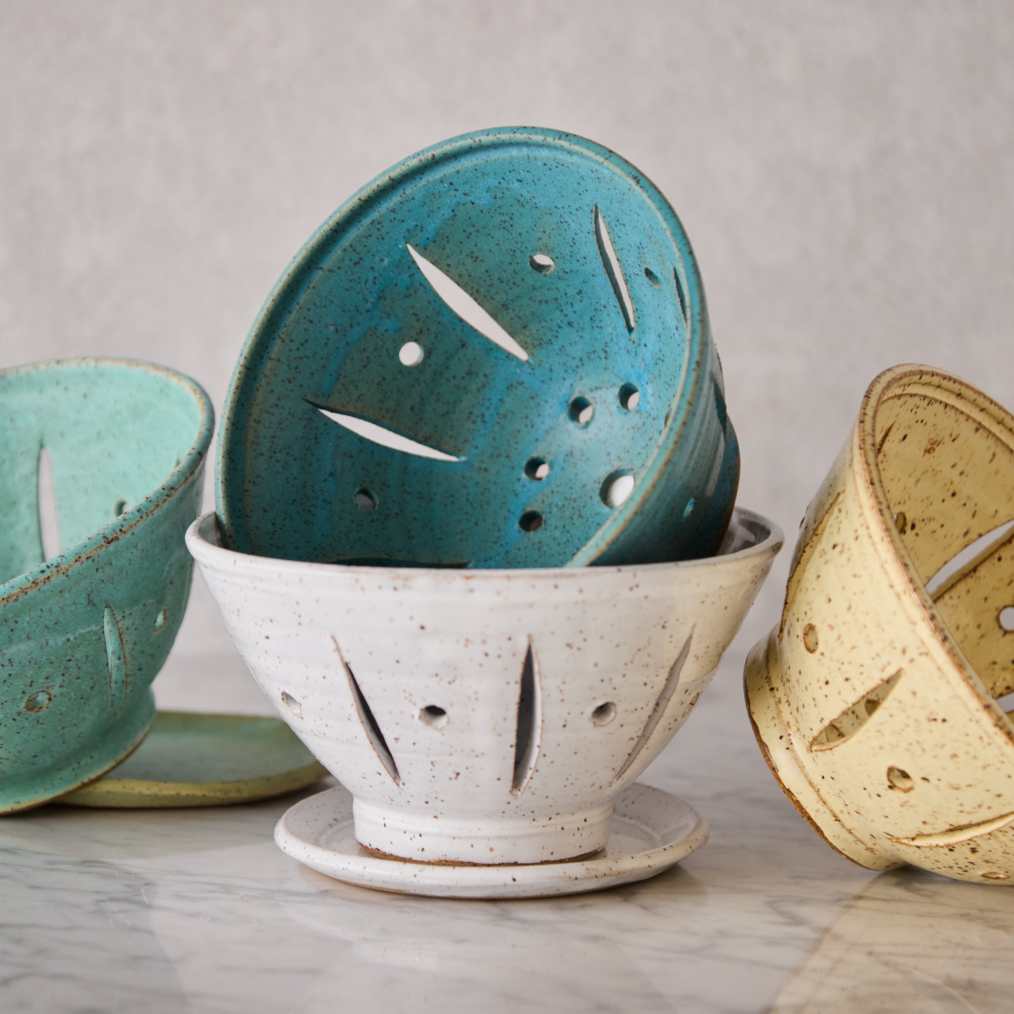 Hand Thrown Berry Bowl, Seafoam Green