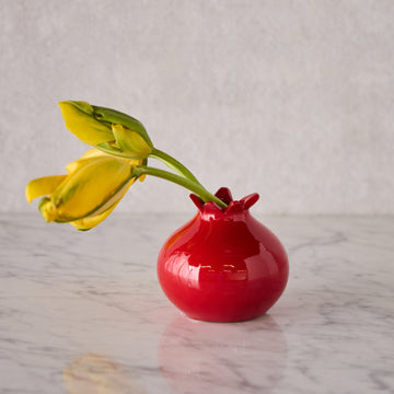 Glazed Terra Cotta Pomegranate, Small Red