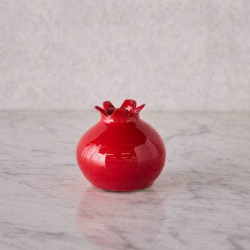 Glazed Terra Cotta Pomegranate, Small Red