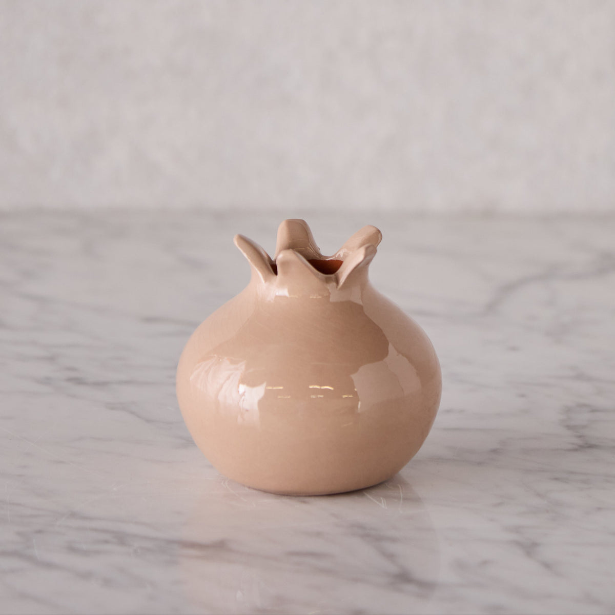 Glazed Terracotta Pomegranate Small Bisque