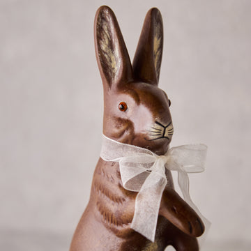 Ino Schaller Papier-Mâché Bunny, Medium with Basket