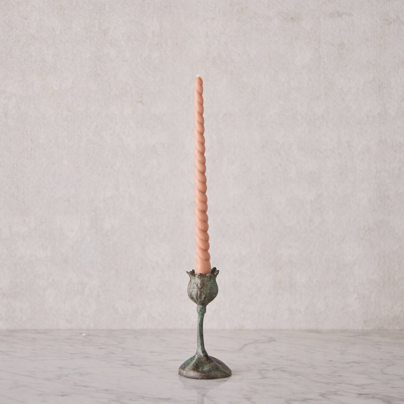 Small Bronze Poppy Candle Holder