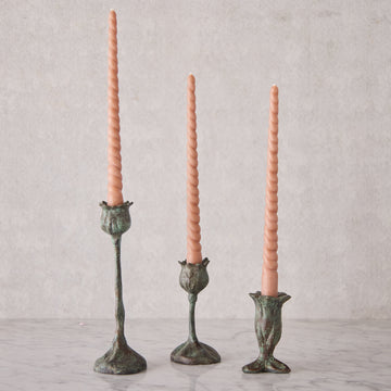 Small Bronze Poppy Candle Holder