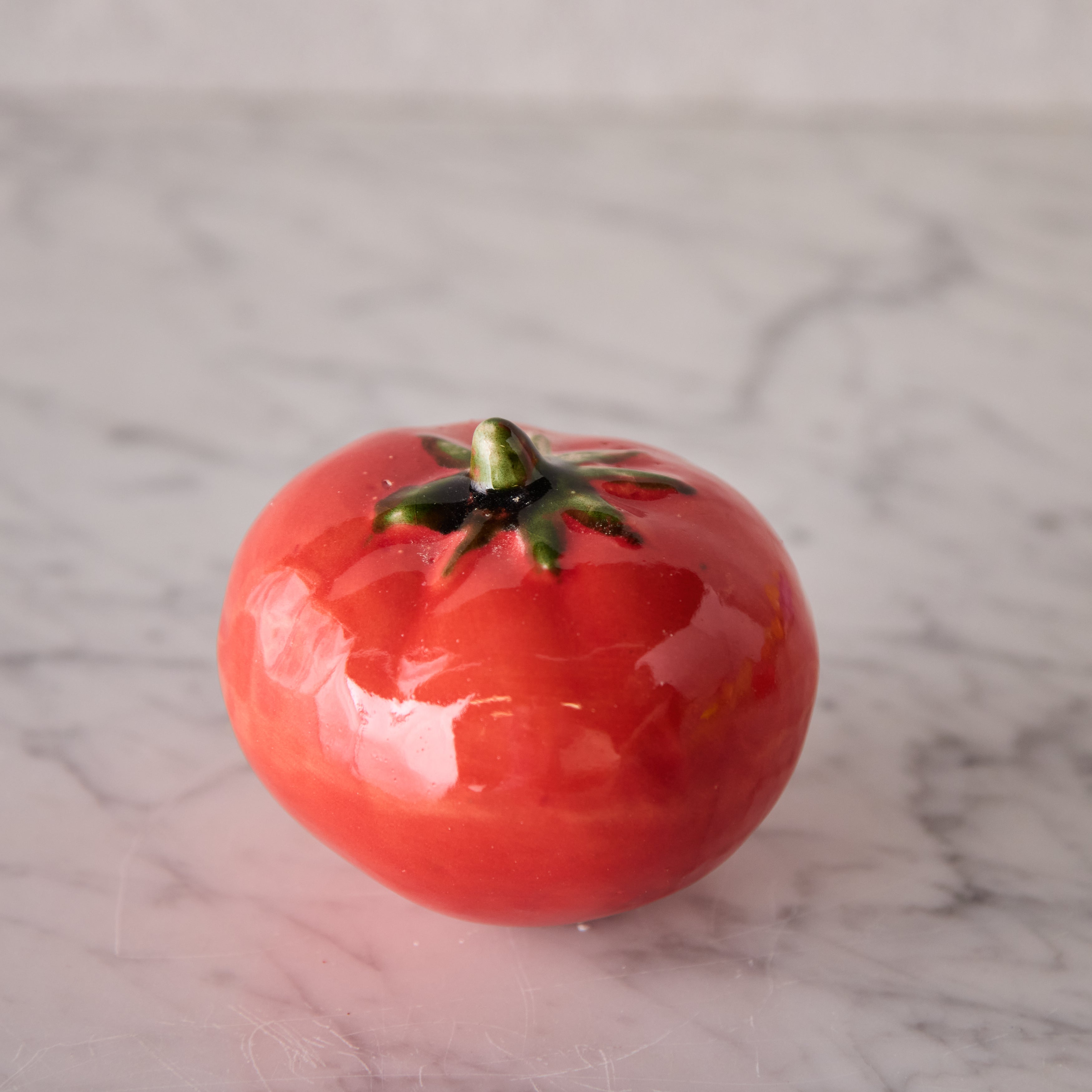 Hand Enameled Ceramic Tomato