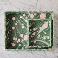 Marbled Scalloped Tray Set, Bubble Green & Pink