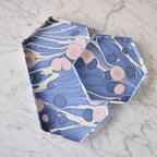 Marbled Hexagonal Nesting Tray Set, Periwinkle & Pink