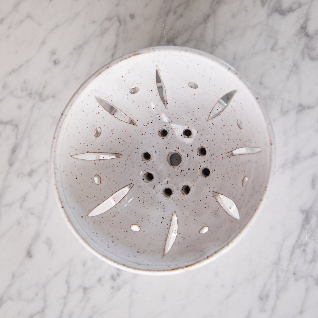 Hand Thrown Berry Bowl, White Speckled