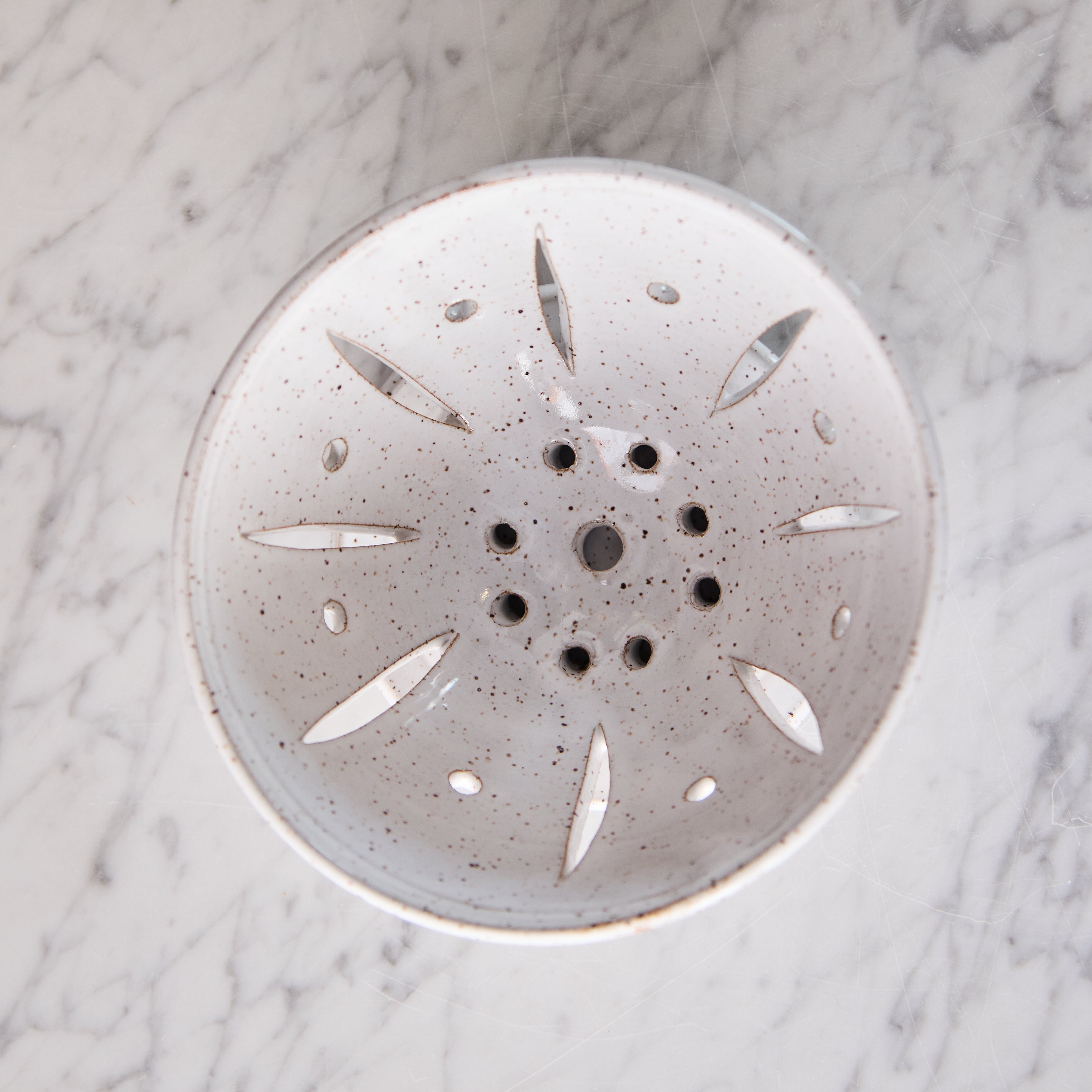 Hand Thrown Berry Bowl, White Speckled