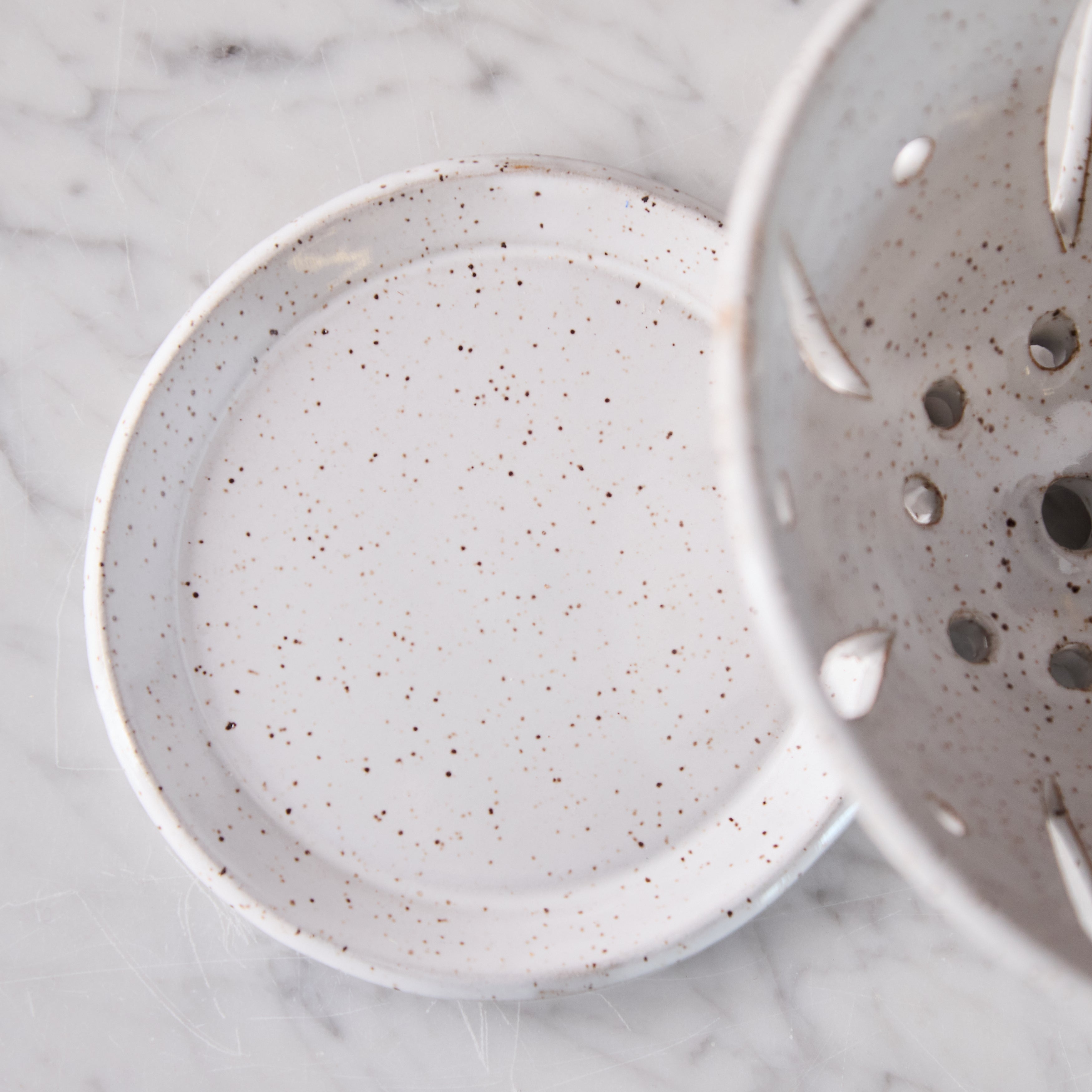 Hand Thrown Berry Bowl, White Speckled