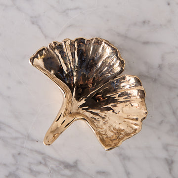 High Polished Bronze Ginkgo Dish