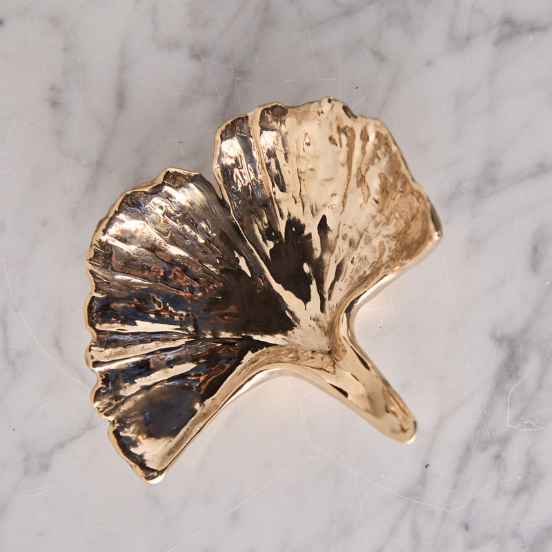 High Polished Bronze Ginkgo Dish