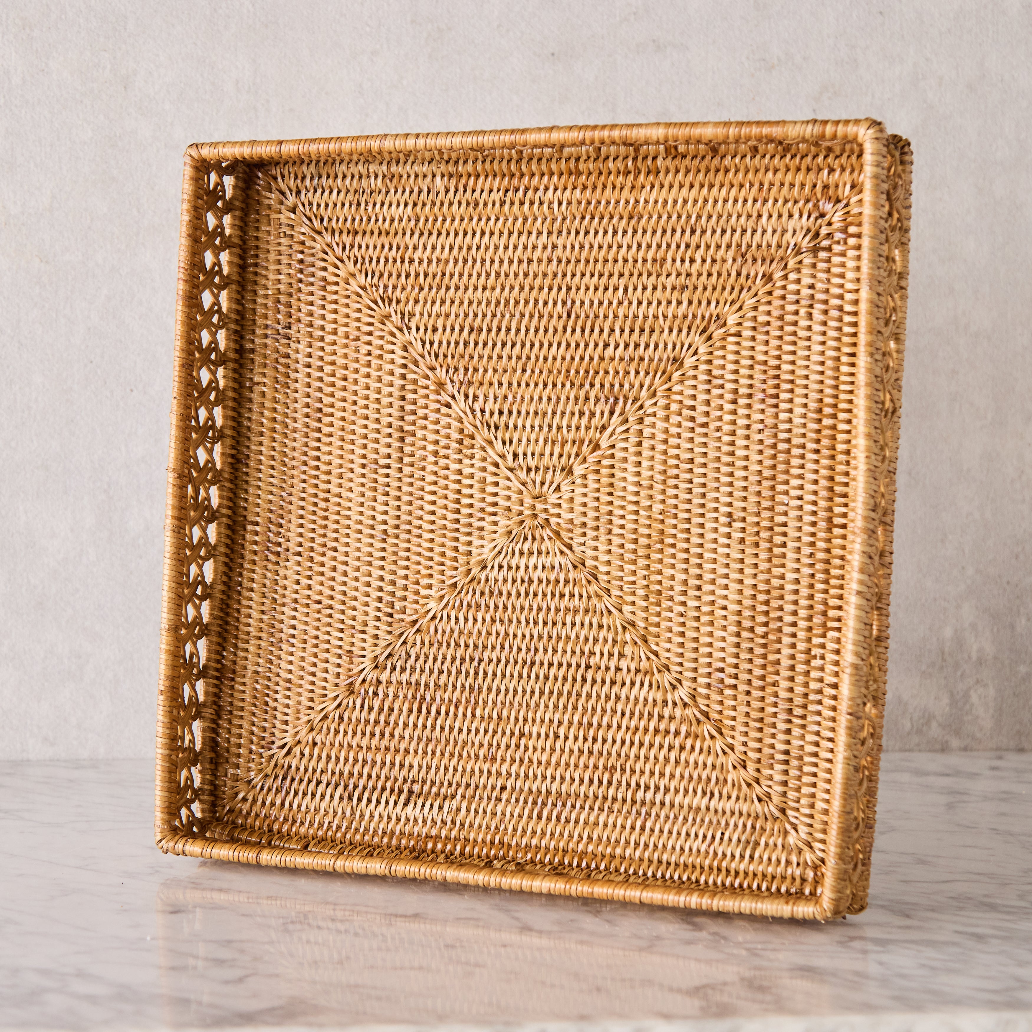 Square Rattan Tray