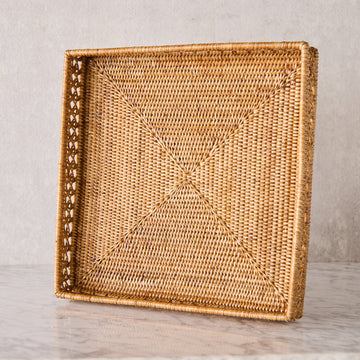 Square Rattan Tray