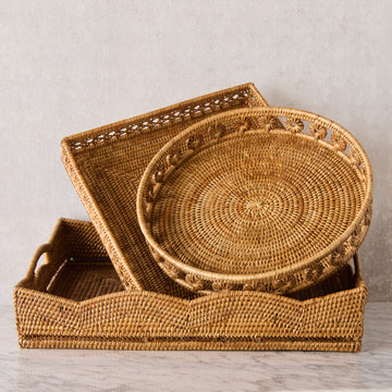 Square Rattan Tray