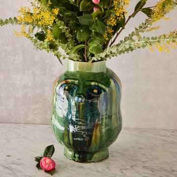 Large Mientje Vase, Green & Blue