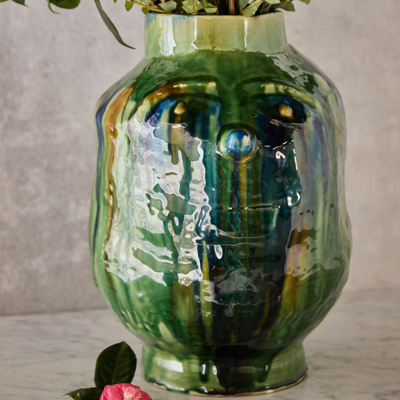 Large Mientje Vase, Green & Blue