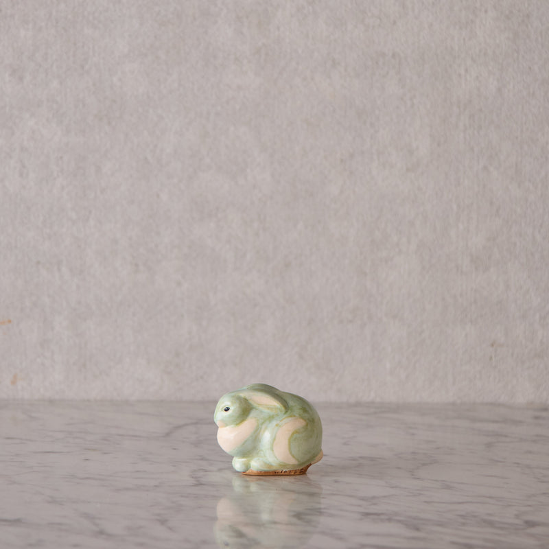 Small Bunny, Seafoam with White