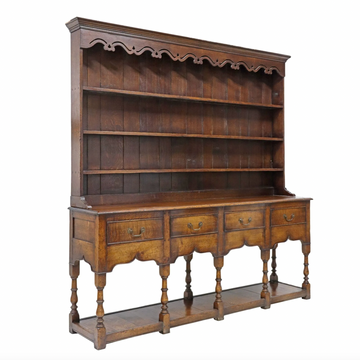 Welsh Carved Oak Sideboard With Plate Rack