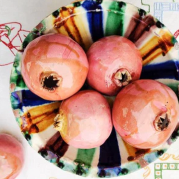 Hand Enameled Ceramic Pomegranate