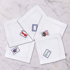 Set of Five Mahjong Cocktail Napkins