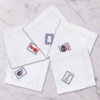 Set of Five Mahjong Cocktail Napkins