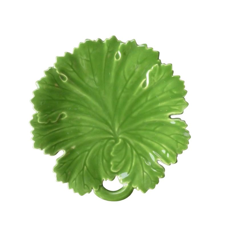 French Earthenware Grape Leaf Dish, Large