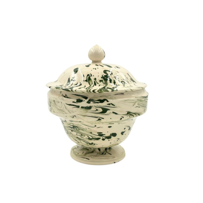 Tureen with Green Marble Glaze