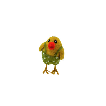 Green Overalls Felt Chick Ornament