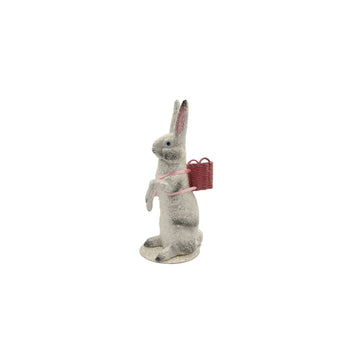 Ino Schaller Papier-Mâché Bunny, Glitter Medium with Backpack