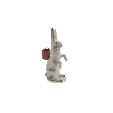 Ino Schaller Papier-Mâché Bunny, Glitter Medium with Backpack