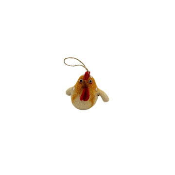 Tan Felt Rooster Ornament