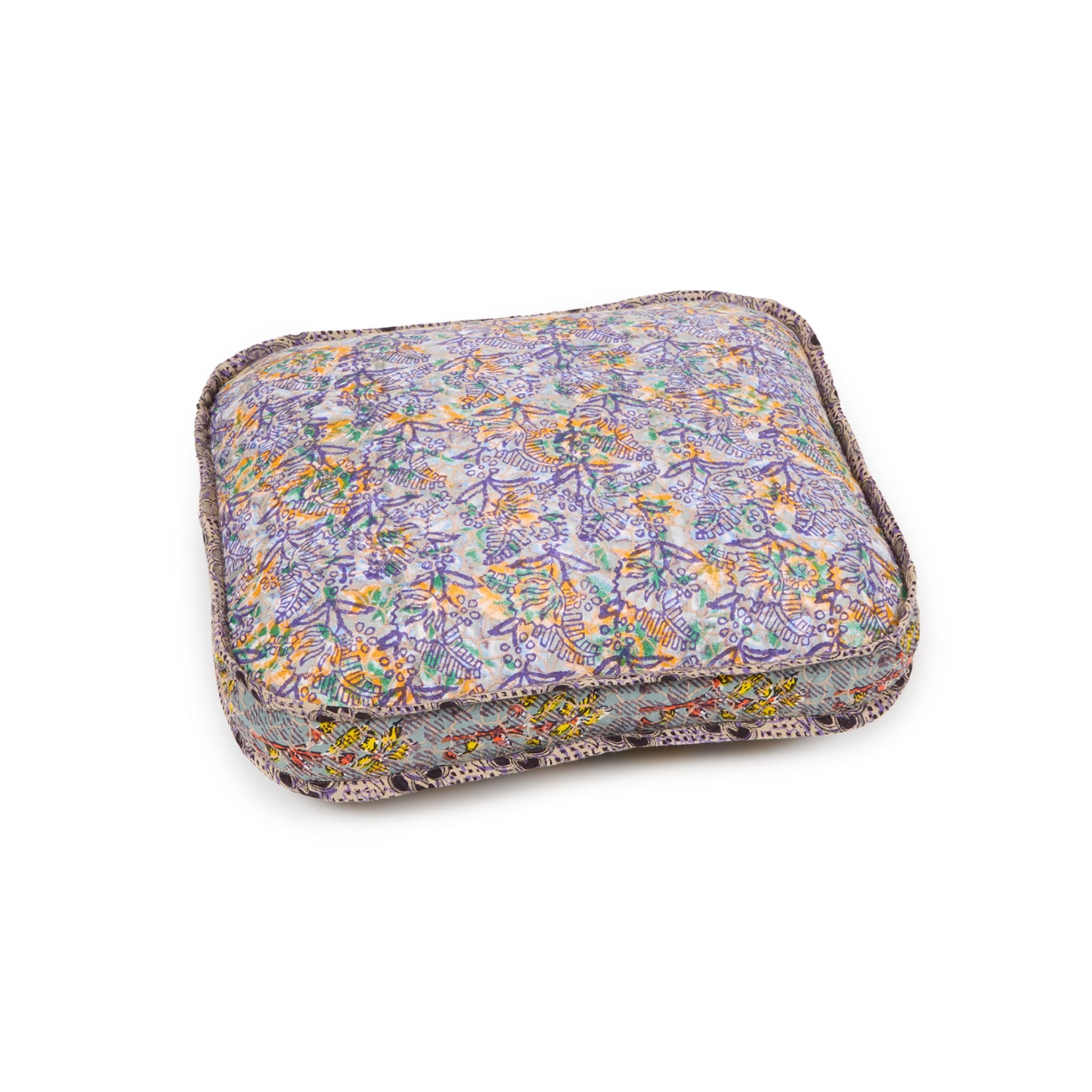 Hand-blocked Pillow in Daffodil Topaz Mist, Rectangle